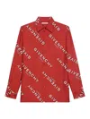 Givenchy Long Sleeve Shirt Featuring Structured Fit In Red