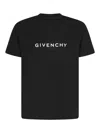 Givenchy Cotton Reverse Slim Fit T-shirt With Signature Print In Black