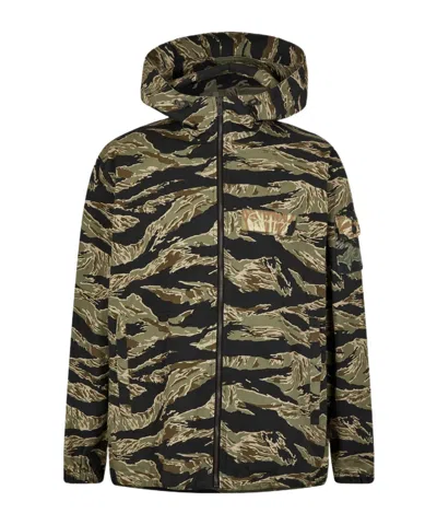 Givenchy Camouflage Hooded Casual Jacket In Green