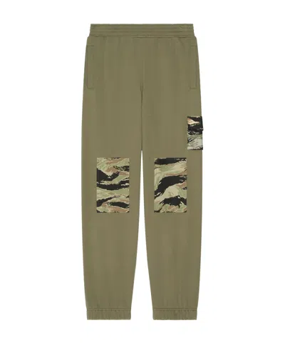 Givenchy Camouflage Patch Wool Jogging Pants In Military Green