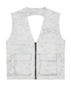 Givenchy Camouflage Pattern V Collar Work Sleeveless Vest In White