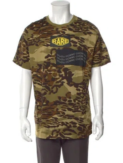 Pre-owned Givenchy Camouflage Print Crew Neck T-shirt In Black