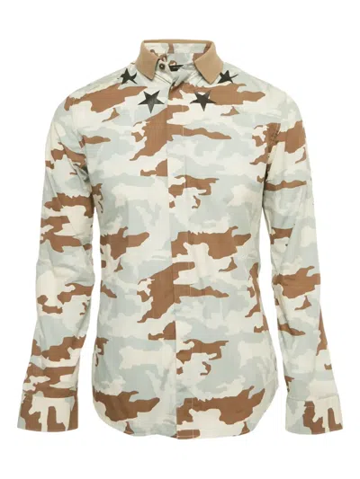Pre-owned Givenchy Camouflage-print Shirt In Neutral