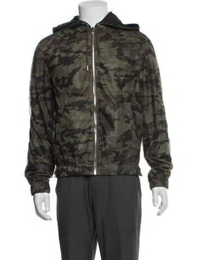 Pre-owned Givenchy Camouflage Print Trucker Jacket In Green