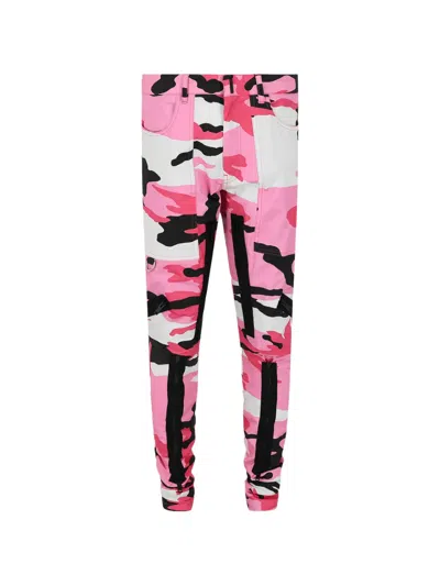 Givenchy Camouflage Zip Trousers In Pink
