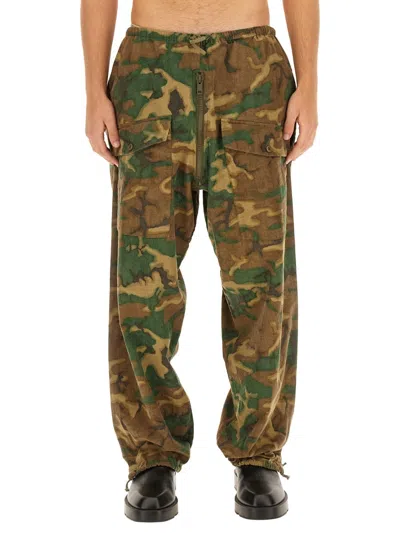 Givenchy Camouflage-print Cotton Cargo Trousers In Green