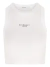 Givenchy White Sleeveless Top With Logo Lettering On The Front In Cotton Stretch Woman In White