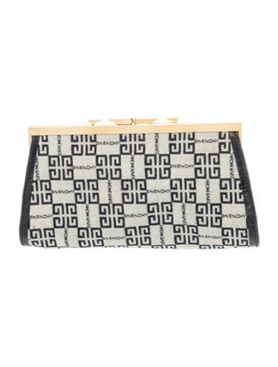 Pre-owned Givenchy Canvas Clutch Vintage In Blue