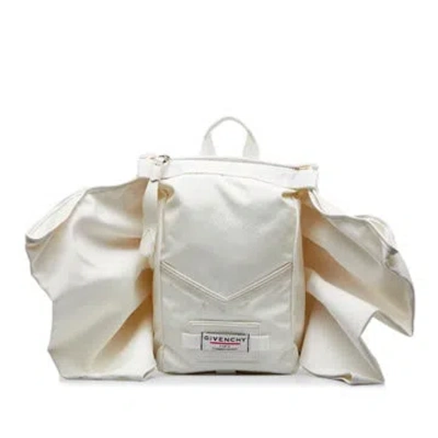 Pre-owned Givenchy Canvas Downtown Bow Backpack In White
