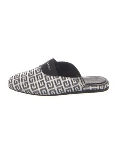 Pre-owned Givenchy Canvas Graphic Print Mules In Black/white