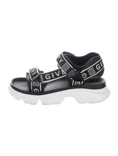 Pre-owned Givenchy Canvas Graphic Print Sandals In Black/white
