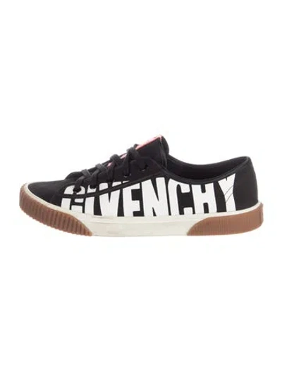 Pre-owned Givenchy Canvas Graphic Print Sneakers In Black
