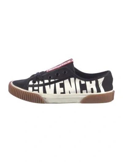 Pre-owned Givenchy Canvas Graphic Print Sneakers In Black
