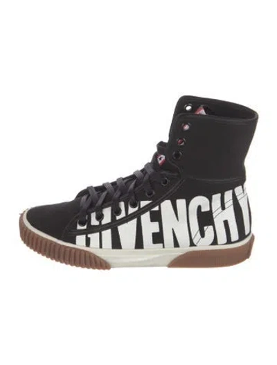 Pre-owned Givenchy Canvas Graphic Print Sneakers In Black