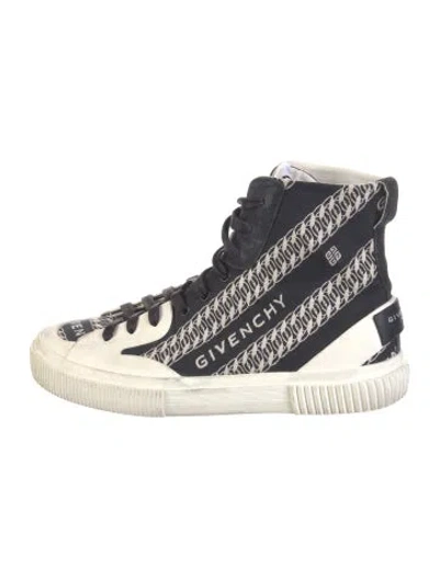 Pre-owned Givenchy Canvas Graphic Print Sneakers In Blue