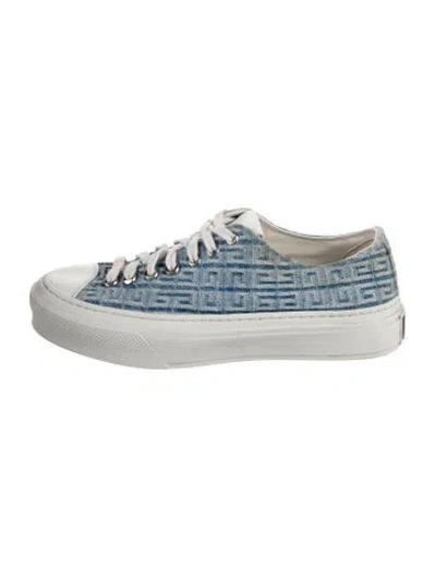 Pre-owned Givenchy Canvas Graphic Print Sneakers In Blue