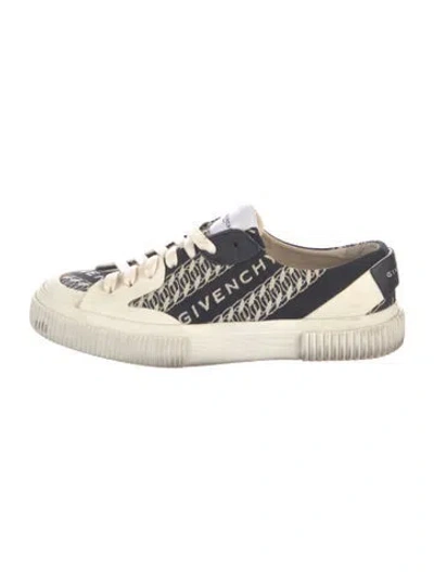 Pre-owned Givenchy Canvas Graphic Print Sneakers In Blue