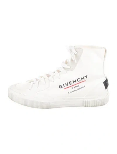 Pre-owned Givenchy Canvas Graphic Print Sneakers In Neutrals