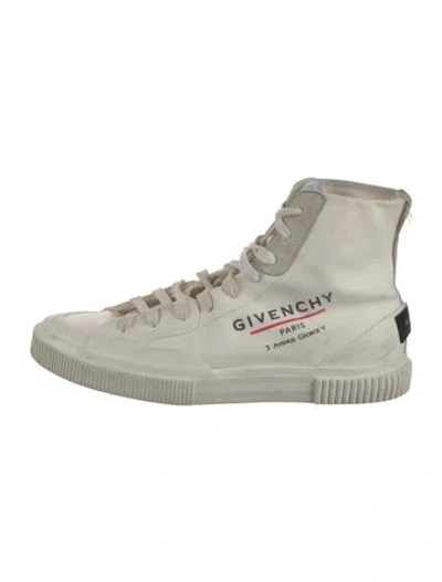 Pre-owned Givenchy Canvas Graphic Print Sneakers In White