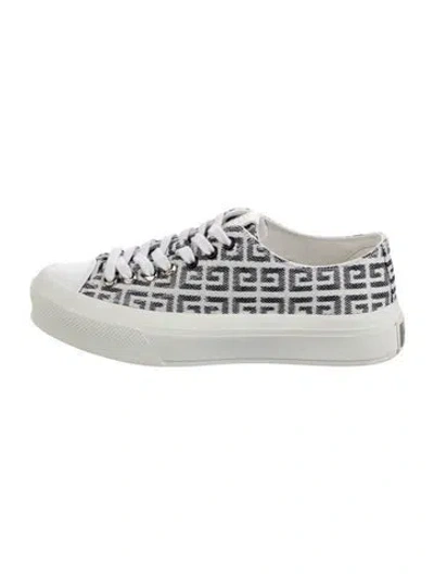 Pre-owned Givenchy Canvas Graphic Print Sneakers In White