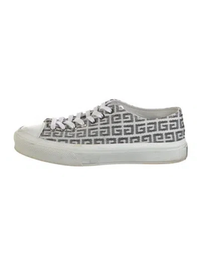 Pre-owned Givenchy Canvas Graphic Print Sneakers In White