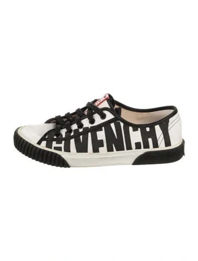 Pre-owned Givenchy Canvas Graphic Print Sneakers In White