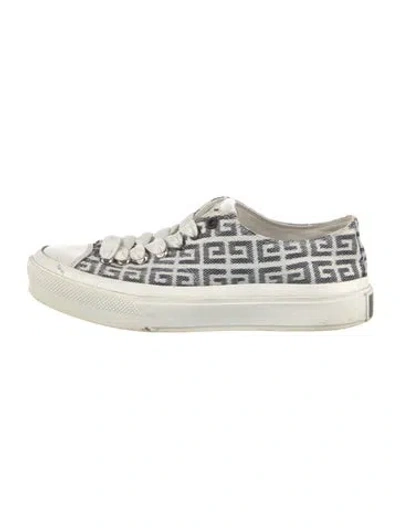 Pre-owned Givenchy Canvas Graphic Print Sneakers In White