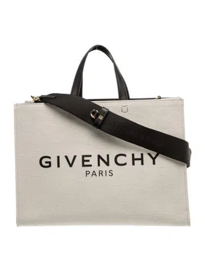 Pre-owned Givenchy Canvas G-tote Medium 2024 In Neutrals