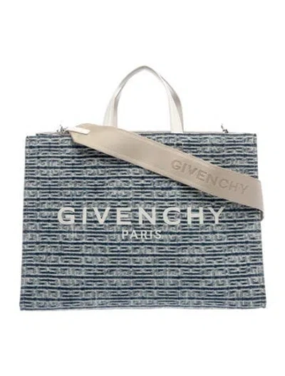 Pre-owned Givenchy Canvas G-tote Medium In Blue