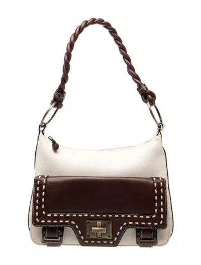 Pre-owned Givenchy Canvas Hobo In Brown