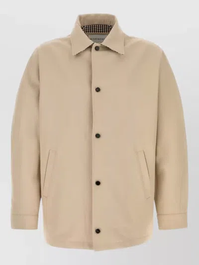 Givenchy Canvas Jacket Collared Design Back Yoke In Brown