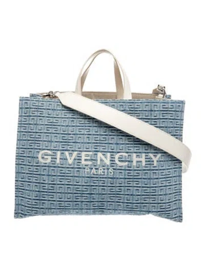 Pre-owned Givenchy Canvas Messenger Bag In Blue