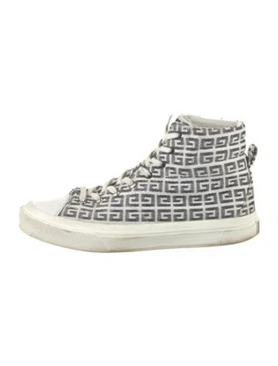 Pre-owned Givenchy Canvas Patterned Sneakers In Black