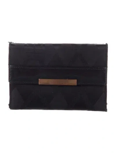 Pre-owned Givenchy Canvas Plaid Print Continental Wallet In Black