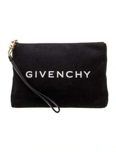 Pre-owned Givenchy Canvas Portfolio In Black