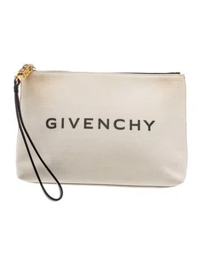 Pre-owned Givenchy Canvas Portfolio In Neutral