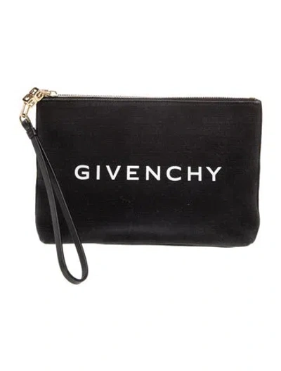 Pre-owned Givenchy Canvas Pouch In Black