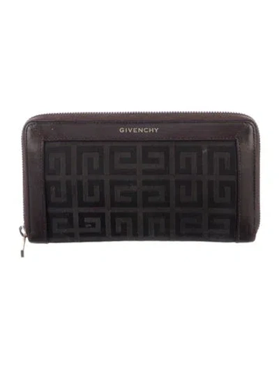 Pre-owned Givenchy Canvas Printed Continental Wallet In Brown
