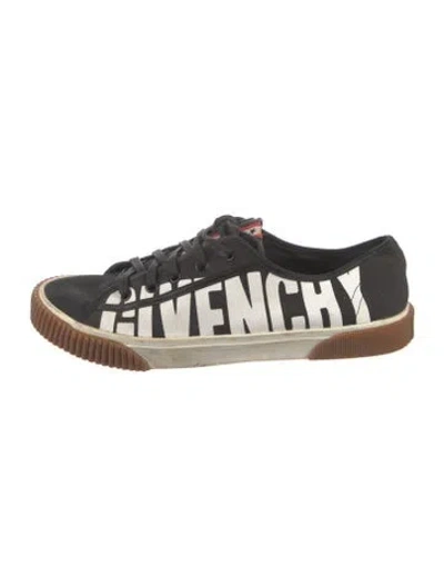 Pre-owned Givenchy Canvas Printed Sneakers In Black