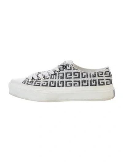 Pre-owned Givenchy Canvas Printed Sneakers In Neutral