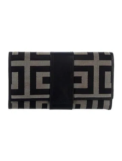 Pre-owned Givenchy Canvas Printed Wallet In Gray