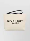 Givenchy Canvas Rectangular Clutch Bag With Wrist Strap In White