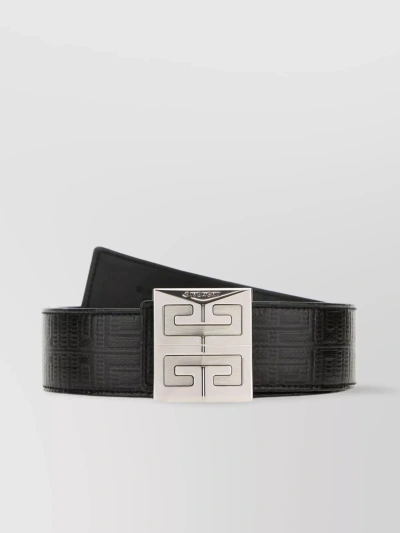 Givenchy Canvas Reversible Belt With Rectangular Buckle In Black