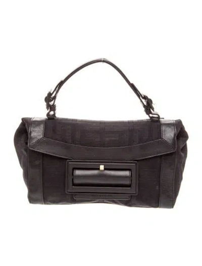 Pre-owned Givenchy Canvas Top Handle Bag In Black