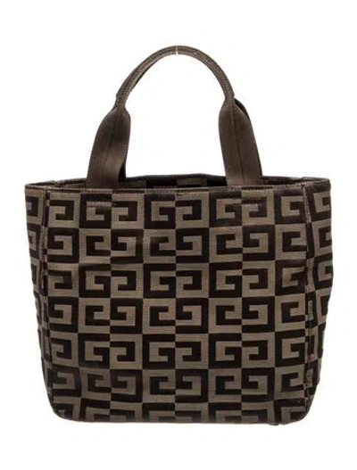Pre-owned Givenchy Canvas Top Handle Bag In Brown