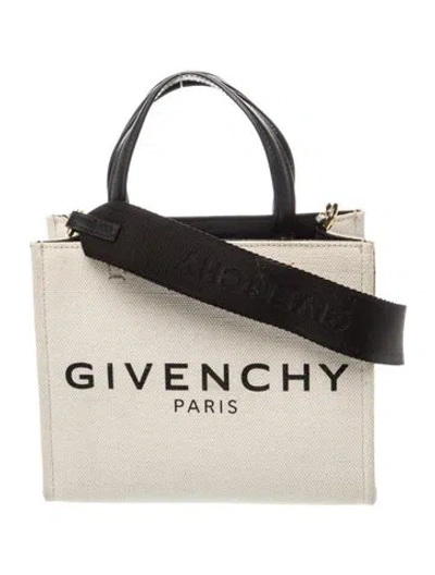 Pre-owned Givenchy Canvas Top Handle Bag In Neutral