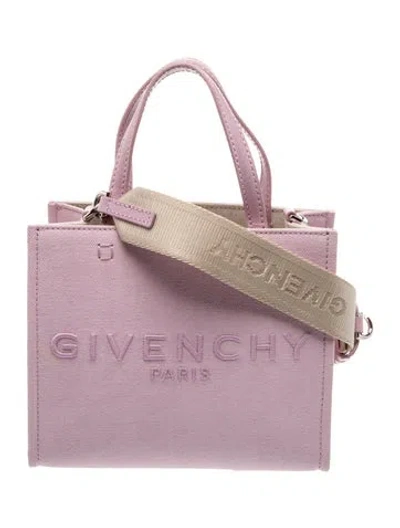 Pre-owned Givenchy Canvas Top Handle Bag In Purple