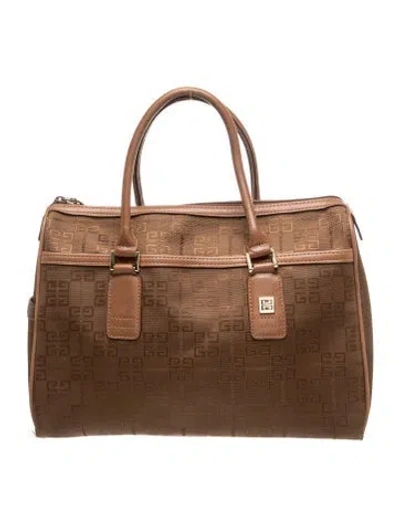 Pre-owned Givenchy Canvas Top Handle Bag Vintage In Brown