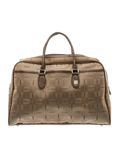 Pre-owned Givenchy Canvas Weekender Bag In Neutral
