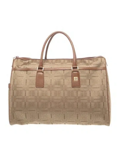 Pre-owned Givenchy Canvas Weekender Bag In Neutrals